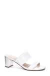 42 Gold Liya Slide Sandal In White Leather