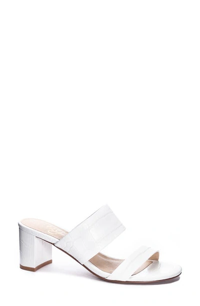 42 Gold Liya Slide Sandal In White Leather