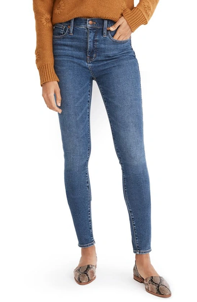 Madewell Curvy High Waist Raw Hem Skinny Jeans In Blue