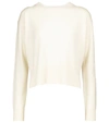 Co Essentials Cropped Wool & Cashmere Knit Sweater In Ivory