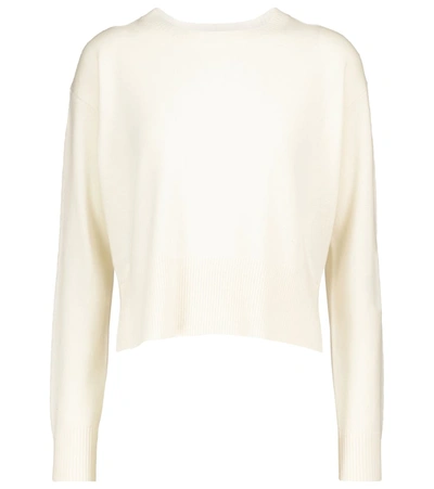 Co Essentials Cropped Wool & Cashmere Knit Sweater In Ivory