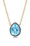 Fred Leighton Collet Teardrop Stone Pendant Necklace In Blue Topaz