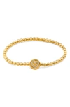 Nadri Heart Beaded Stretch Bracelet In Gold
