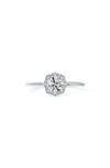 Forevermark De Beers  Center Of My Universe® Floral Halo Diamond Engagement Ring In Platinum-d0.50ct