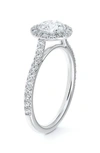 Forevermark Center Of My Universe® Round Halo Engagement Ring With Diamond Band In Platinum-d0.30ct