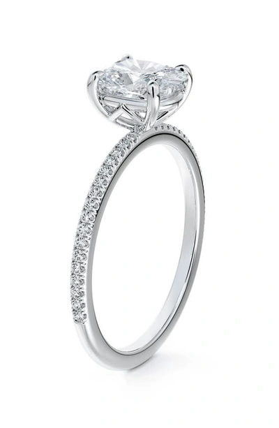 Forevermark Delicate Icon™ Setting Cushion Diamond Engagement Ring With Diamond Band In Platinum-d0.70ct