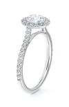 Forevermark Center Of My Universe® Round Halo Engagement Ring With Diamond Band In Platinum-d0.70ct