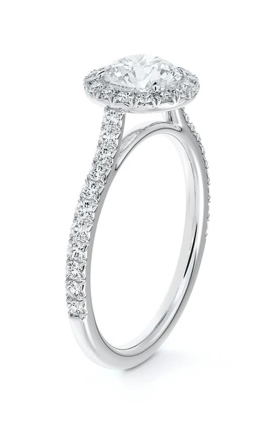 Forevermark Center Of My Universe® Round Halo Engagement Ring With Diamond Band In Platinum-d1.00ct