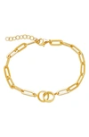 Sterling Forever Interlocking Circles Chain Link Bracelet In Gold