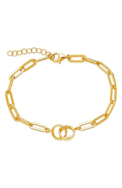 Sterling Forever Interlocking Circles Chain Link Bracelet In Gold