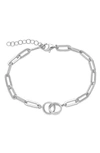 Sterling Forever Interlocking Circles Chain Link Bracelet In Silver