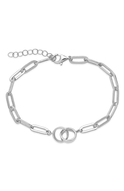 Sterling Forever Interlocking Circles Chain Link Bracelet In Silver