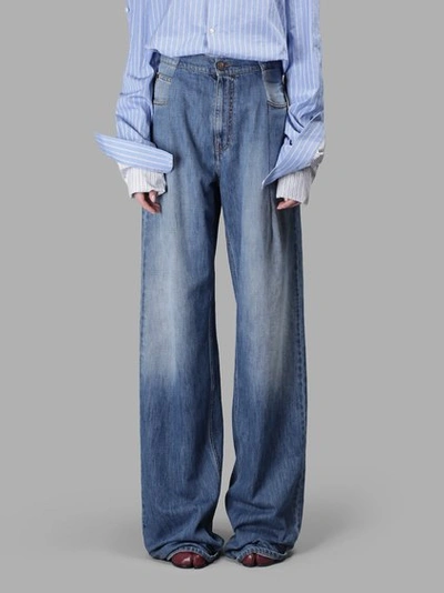Maison Margiela Women's Indigo Large Jeans In Blue
