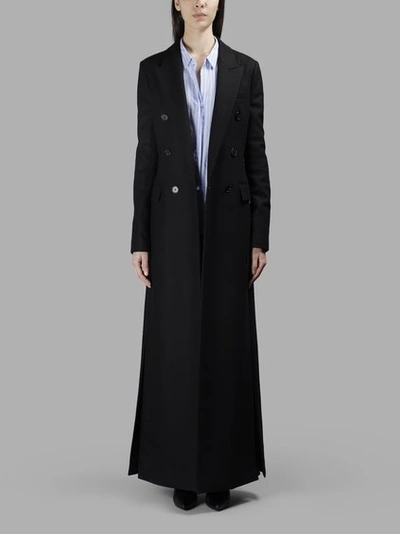 Juunj Double Breasted Coat In Black