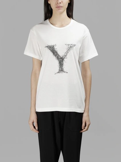 Yohji Yamamoto Women's 'y' Signature T-shirt In White