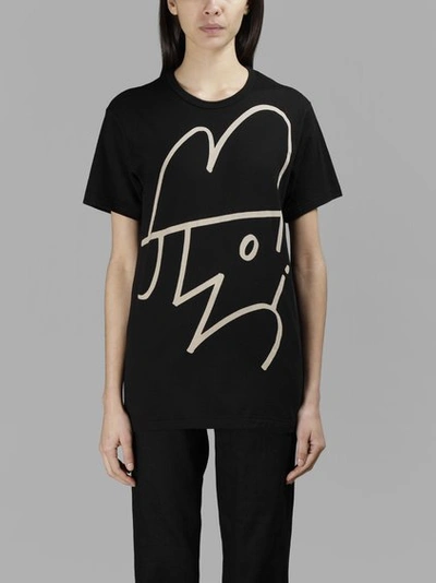 Yohji Yamamoto Women's Black Printed T-shirt