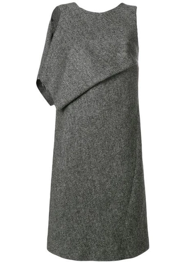 Maison Margiela Draped Panel Shift Dress In Grey