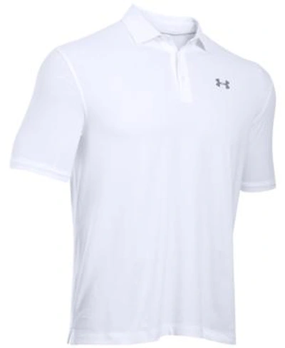 Under Armour Men's Charged Cotton Scramble Golf Polo In White