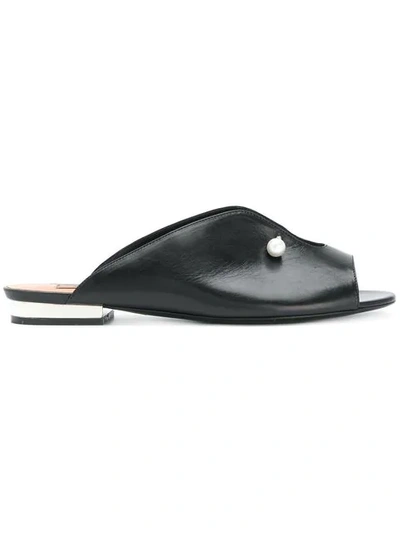 Coliac 10mm Lucilla Leather Piercing Mules In Black