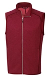 Cutter & Buck Mainsail Zip Vest In Cardinal Red Heather