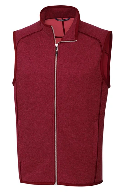 Cutter & Buck Mainsail Zip Vest In Cardinal Red Heather