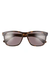 Ray Ban 57mm Square Sunglasses In Shiny Havana/ Violet