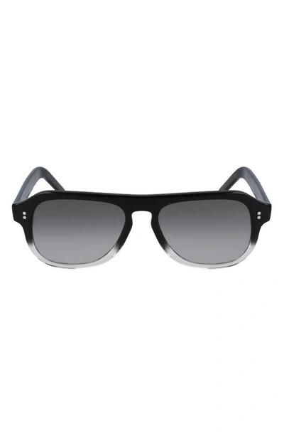 Cutler And Gross 53mm Flat Top Sunglasses In Black/ Crystal/ Grey Gradient