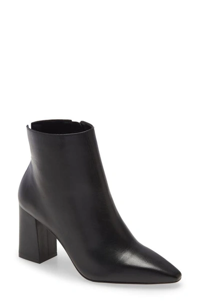 Vince Camuto Cammen Pointed Toe Bootie In Black Nappa Leather