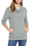 Loveappella Cross Neck Seamed Pullover In Mint