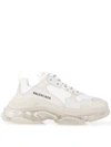 Balenciaga Triple S Clear Sole Sneakers In White