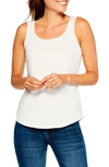 Nic + Zoe Petite Perfect Jersey Scoop-neck Tank In Paper White