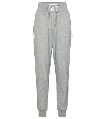 Adam Selman Sport High-rise Cotton-blend Sweatpants In Grey