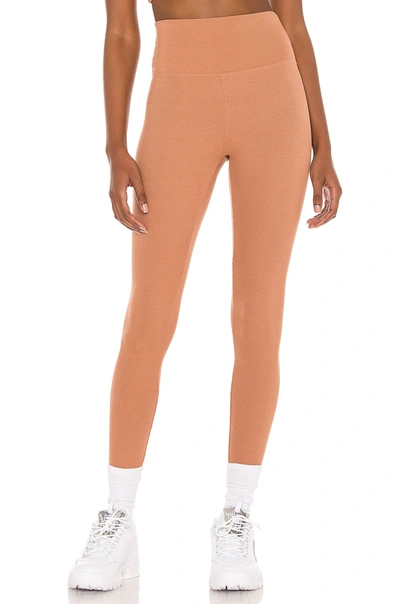 Year Of Ours Sleep Ribbed High-waisted Legging In Mocha
