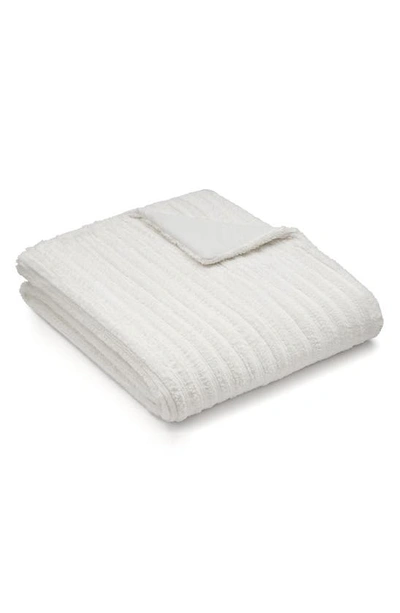 Ugg Kenzie King Line Textured Plush Comforter & Sham Set In Snow