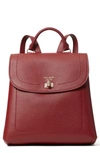 Kate Spade Medium Essential Leather Backpack In Pinot Noir