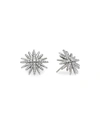 David Yurman Sterling Silver Starburst Stud Earrings With Diamonds