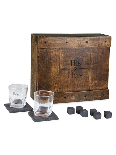 Picnic Time His & Hers 11-piece Whiskey Box Gift Set In Brown