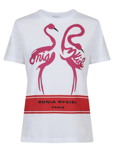 Sonia Rykiel The Webster X Lane Crawford Flamingo T-shirt In White/pink