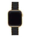 Michele Apple Watch Black Silicone With Gold-tone Wrapped Interchangeable Bracelet, 38-42mm In Black/gold