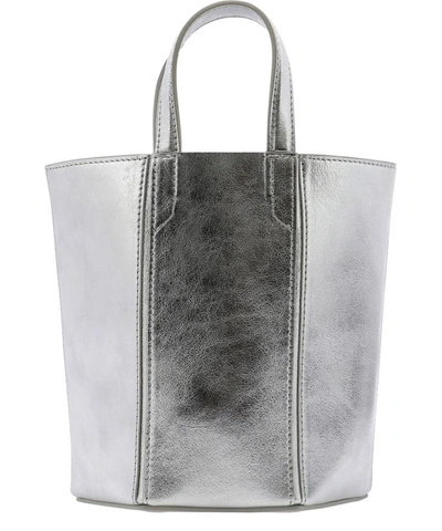 Off-white "laminate Allen Bucket" Handbag In Silver