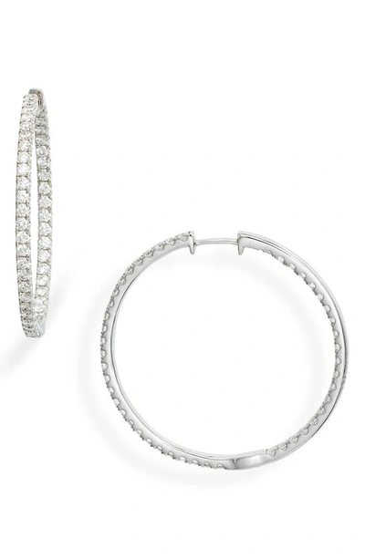 Bony Levy Audrey Luxe Inside Out Hoop Earrings In Diamond/ White Gold