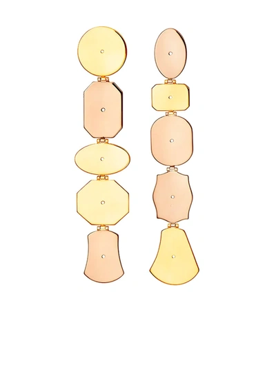 Lito 14kt Gold Mixed Drop Earrings In Rosegold