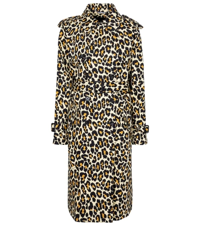 Marc Jacobs The Trench Leopard-print Denim Coat In Yellow