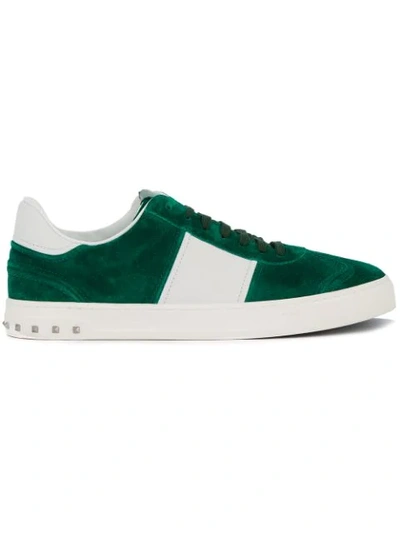 Valentino Garavani Men's Fly Suede Low-top Sneakers In Green