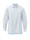 Nili Lotan Colby Striped Cotton-poplin Shirt In Light Blue