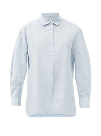 Nili Lotan Colby Striped Cotton-poplin Shirt In Light Blue