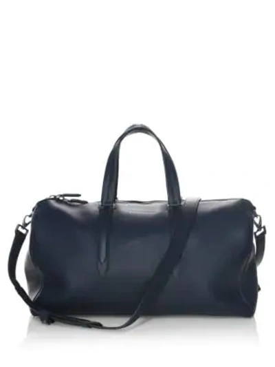 Ferragamo Men's Firenze Leather Weekender Duffel Bag, Gray In Marine Blue
