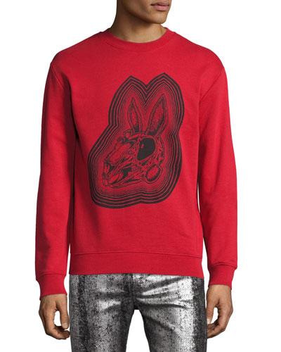 Mcq By Alexander Mcqueen Crazy Bunny Cotton Sweatshirt, Red | ModeSens