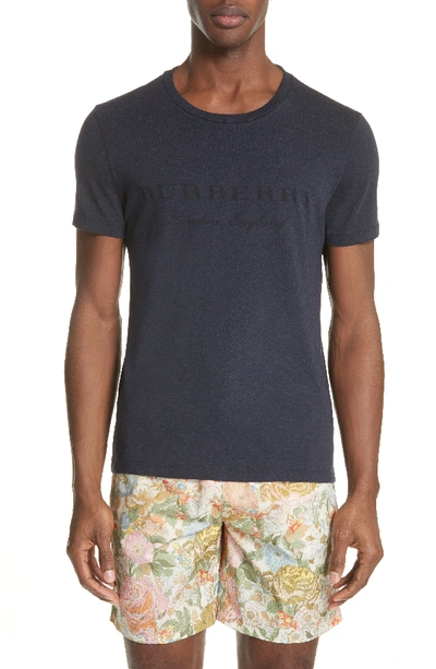 Burberry Martford Logo-print Jersey T-shirt, Navy In Navy Melange