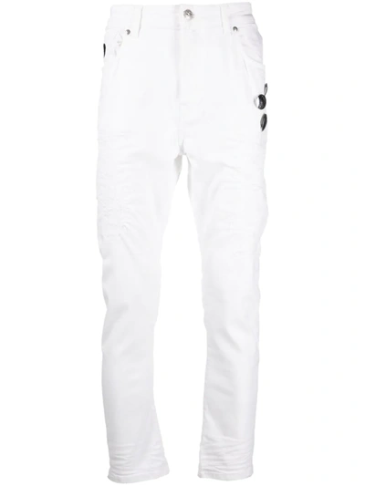 John Richmond Cotton Skinny Jeans In White